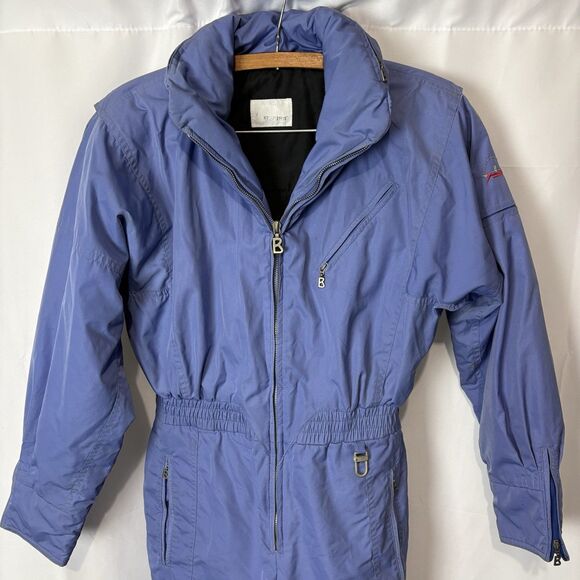 VTG Bogner One Piece Zip Periwinkle Blue Ski Snow Suit Size 6 Retro Made In USA - Picture 3 of 16